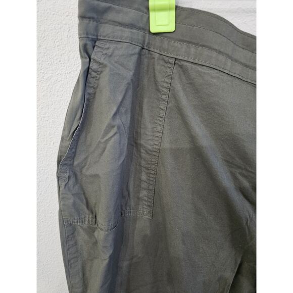 Torrid Tie Front Poplin Pants Womens 3R Elastic Waist Drawstring Mid Rise Olive - Picture 6 of 7